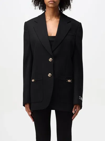 Versace Blazer  Woman Color Black In Schwarz