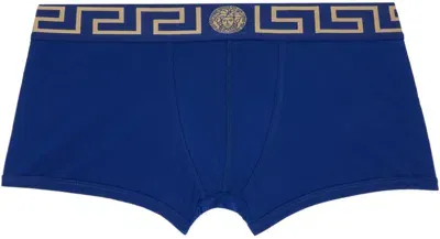 Versace Blue Greca Border Boxers In A85k-bluette-gold