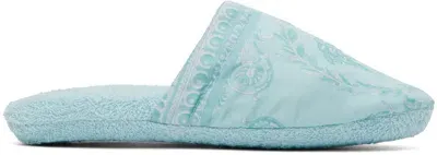 Versace Blue 'i Heart Baroque' Slippers In 1uh90-pale Blue