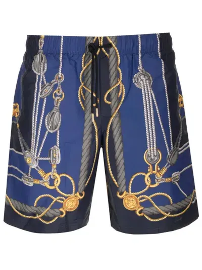 Versace Blue Silk Shorts