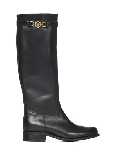 Versace Black Leather Boots