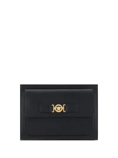 Versace Clutch Bag In Black- Gold