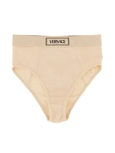 Versace Cotton Slip. In Nude