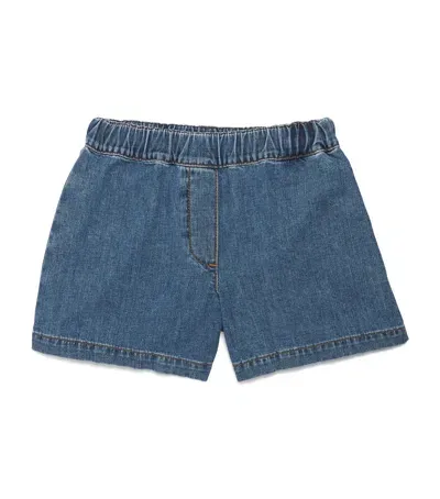 Versace Kids' Denim Shorts In Blue