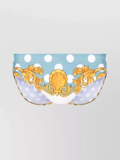 Versace Seashell Baroque Swimming Trunks In Pastel