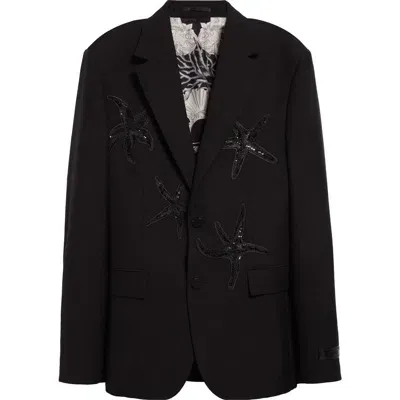 Versace Embellished Wool & Mohair Sport Coat In Black