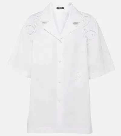 Versace Embroidered Sangallo Shirt In White