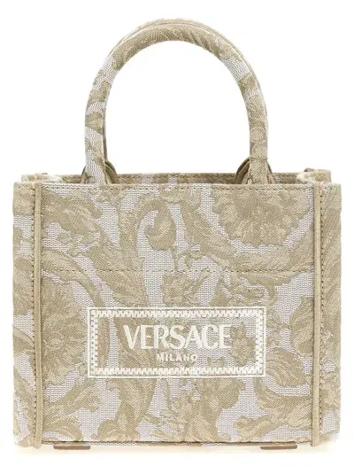 Versace Extra Small Athena Tote Bag In Beige