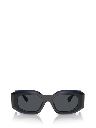 Versace Eyewear Rectangular Frame Sunglasses In Blue