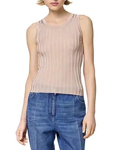 Versace Medusa-plaque Ribbed Tank Top In Light Pink