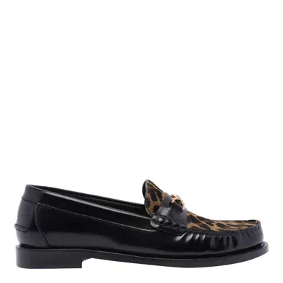 Versace 20mm Leather Loafers In Black