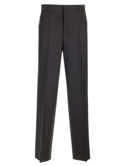 Versace Formal Trousers In Mohair Blend In Black