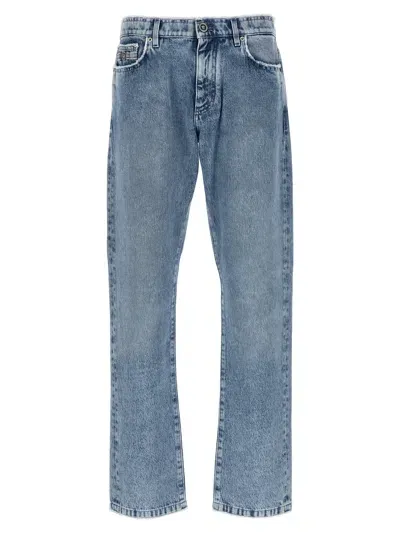 Versace Fringed Jeans In Blue