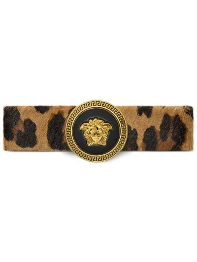 Versace Gianni Ribbon Hair Clip In Brown