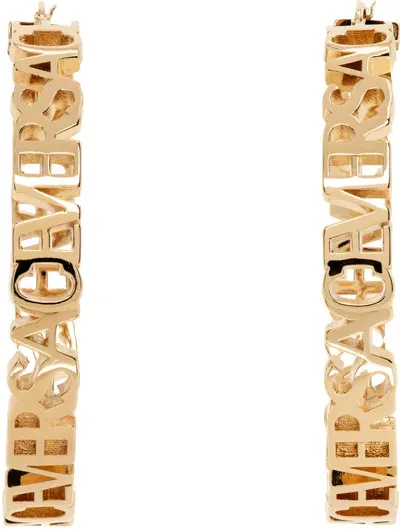 Versace Gold Logo Hoop Earrings