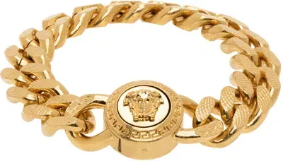 Versace Gold Medusa Chain Bracelet In Kot-tribute Gold