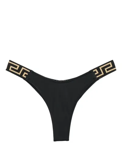 Versace Greca-detailing Bikini Bottoms In Black