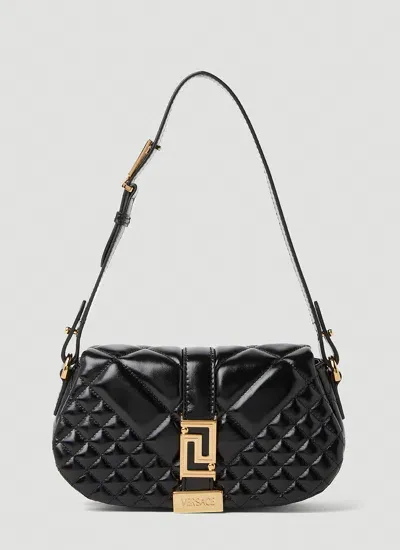 Versace Greca Goddess Mini Shoulder Bag In Black