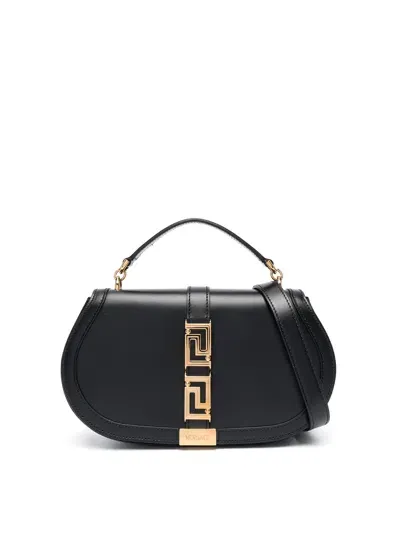 Versace Greca Goddess Shoulder Bag In Black