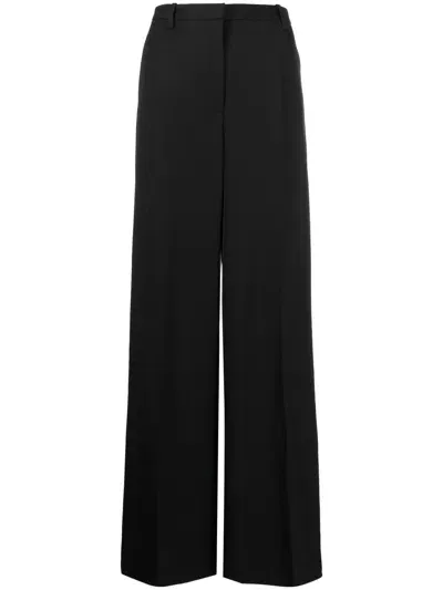 Versace High-waisted Wide-leg Trousers In Schwarz