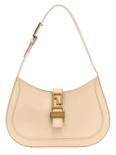 Versace Hobo Greca Goddess Shoulder Bags In Cream