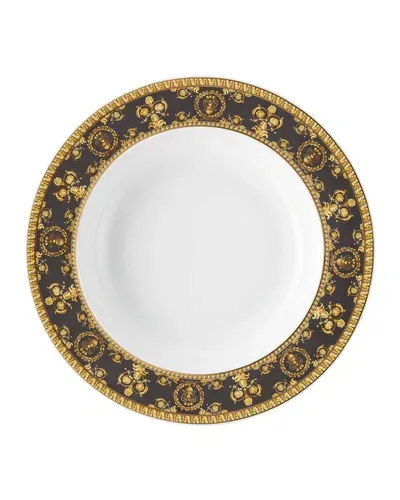 Versace I Love Baroque Bianco Rim Soup Bowl In Black