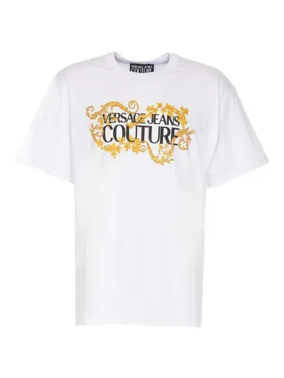 Versace Jeans Couture Logo-print Cotton T-shirt In White