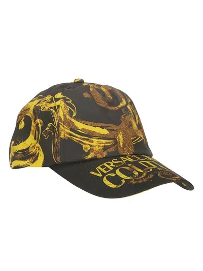 Versace Jeans Couture Baseball Cap With Pences Hat In Black