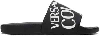 Versace Jeans Couture Black Logo Slides In E899 Black