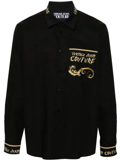 Versace Jeans Couture Chrome Couture-print Shirt In Schwarz