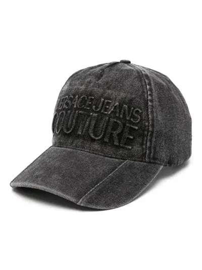 Versace Jeans Couture Logo-embossed Baseball Cap In Black