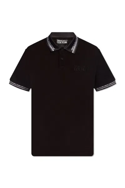 Versace Jeans Couture Polo Shirt With Logo In Black