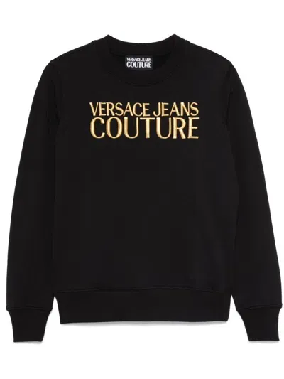 Versace Jeans Couture Logo-embroidered Sweatshirt In Black