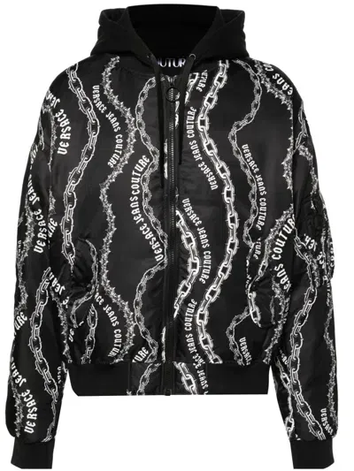 Versace Jeans Couture Logo-print Jacket In Black