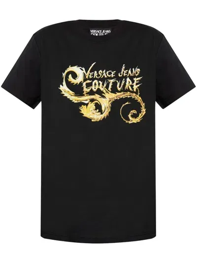 Versace Jeans Couture Logo T-shirt In Black