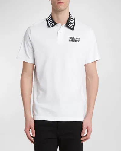 Versace Jeans Couture Logo-print Polo Shirt In White