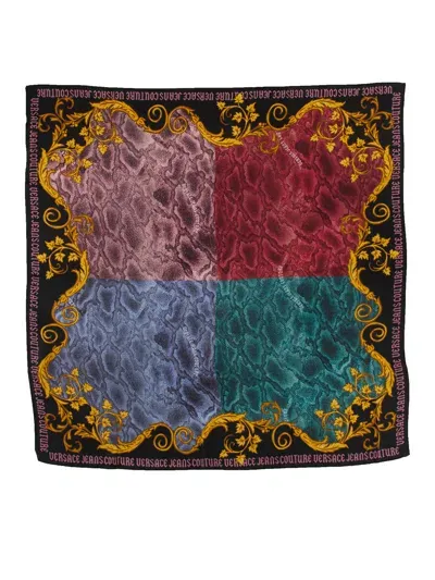 Versace Jeans Couture Silk Scarf In Multicolour