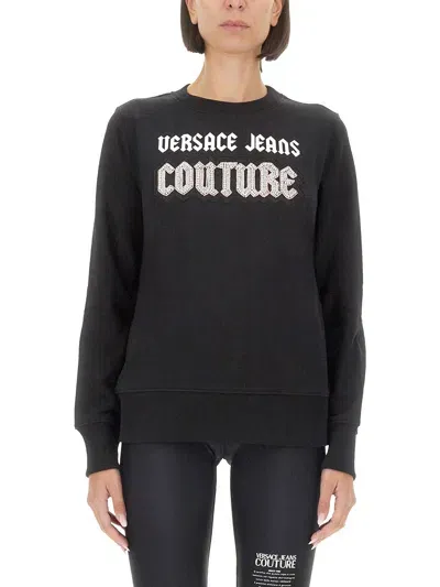 Versace Jeans Couture Sweatshirt With Logo In Black