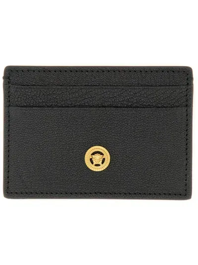 Versace Jellyfish Biggie Card Holder In Black