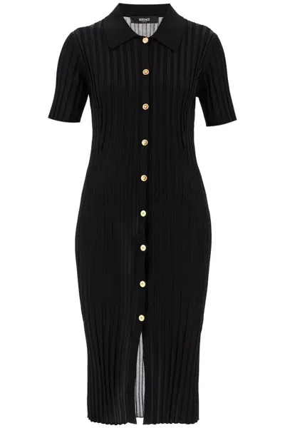 Versace Black Viscose Shirt Dress