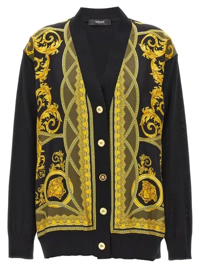 Versace 'la Coupe Des Dieux' Cardigan In Black