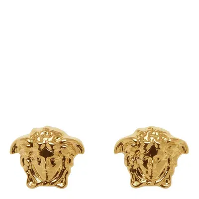 Versace La Medusa Earrings In Light Gold