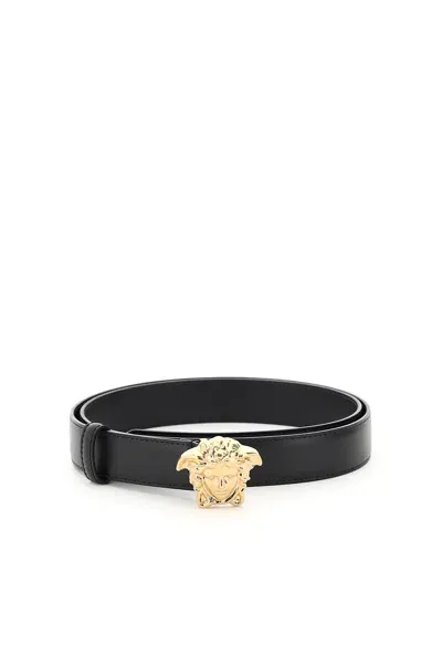 Versace La Medusa Greca Buckle Belt In Black