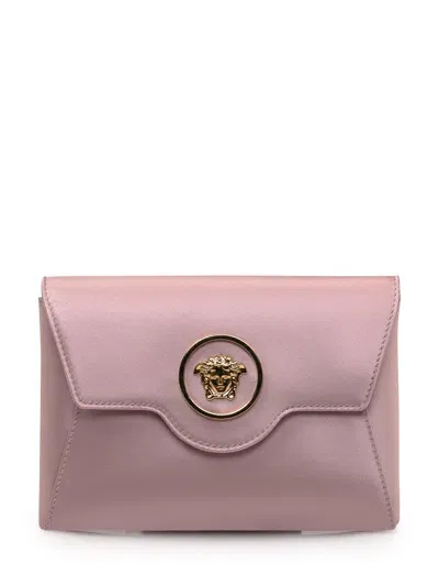 Versace La Medusa Pouch In Dusty Rose-oro