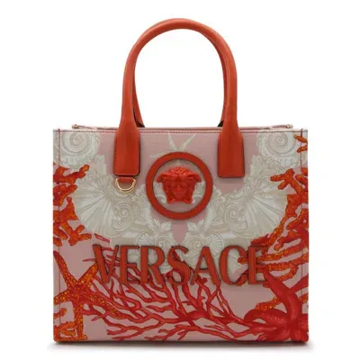 Versace La Medusa Top Handle Bag In Coral