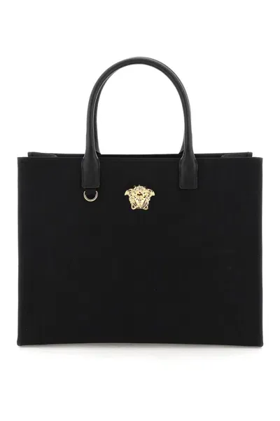 Versace La Medusa Tote Bag In Black