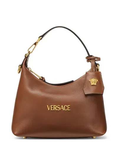 Versace Leather Shoulder Bag In 褐色