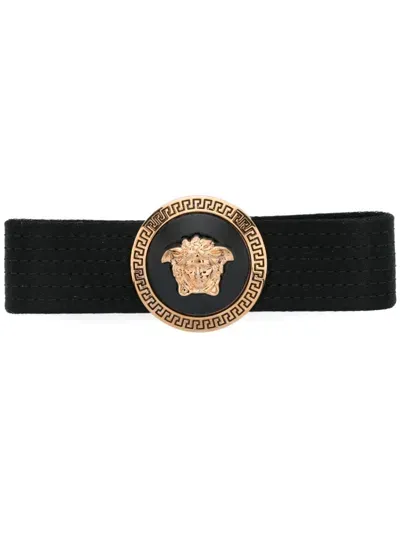 Versace Left Gianni Ribbon Hair Clip In Black