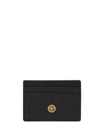 Versace Logo Card Holder In Black  