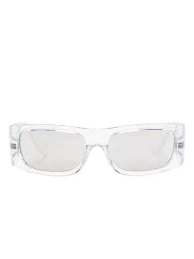 Versace Logo Lens-insert Sunglasses In White